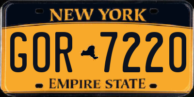 NY license plate GOR7220