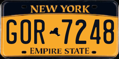 NY license plate GOR7248