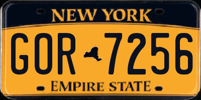NY license plate GOR7256