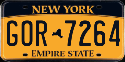 NY license plate GOR7264