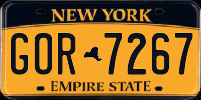 NY license plate GOR7267