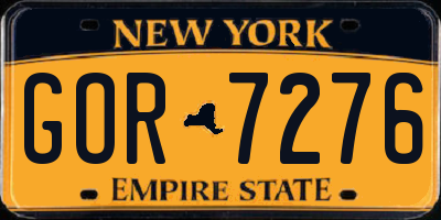 NY license plate GOR7276