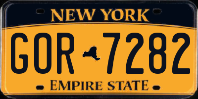 NY license plate GOR7282