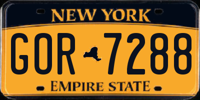 NY license plate GOR7288