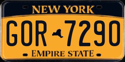 NY license plate GOR7290