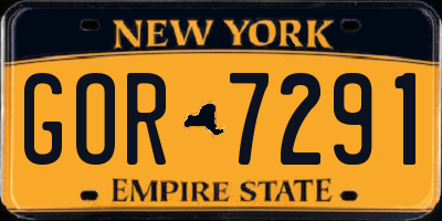 NY license plate GOR7291