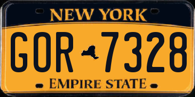 NY license plate GOR7328