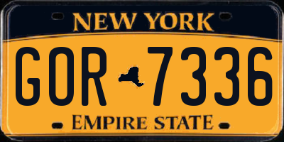 NY license plate GOR7336