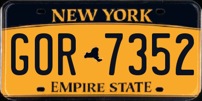 NY license plate GOR7352
