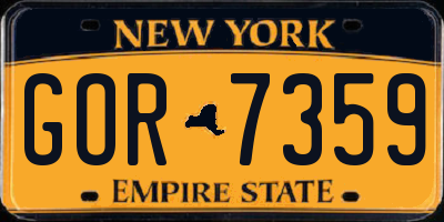 NY license plate GOR7359