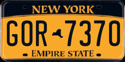 NY license plate GOR7370