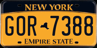 NY license plate GOR7388