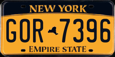 NY license plate GOR7396