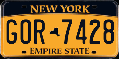 NY license plate GOR7428