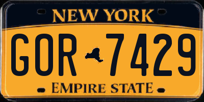 NY license plate GOR7429