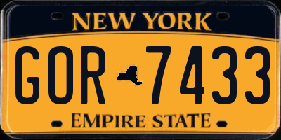 NY license plate GOR7433