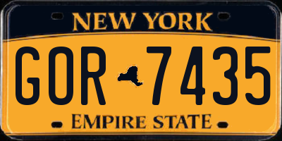 NY license plate GOR7435
