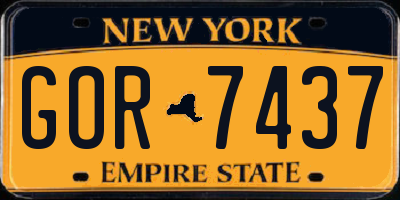 NY license plate GOR7437