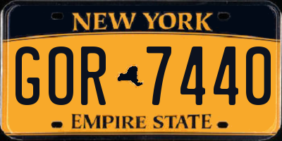 NY license plate GOR7440