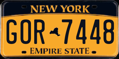 NY license plate GOR7448