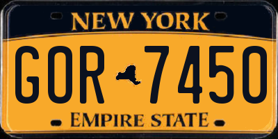 NY license plate GOR7450