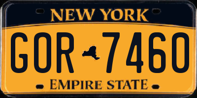 NY license plate GOR7460