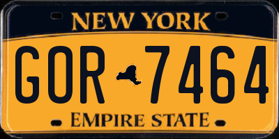 NY license plate GOR7464