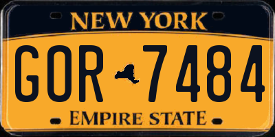 NY license plate GOR7484