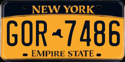NY license plate GOR7486