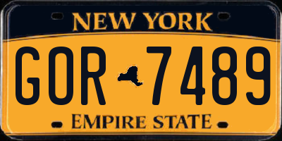 NY license plate GOR7489