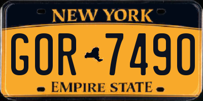 NY license plate GOR7490
