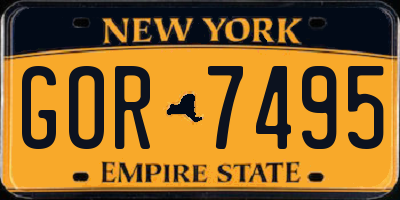 NY license plate GOR7495