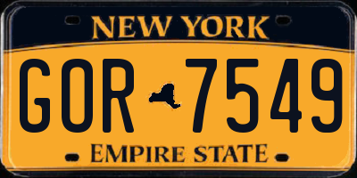 NY license plate GOR7549