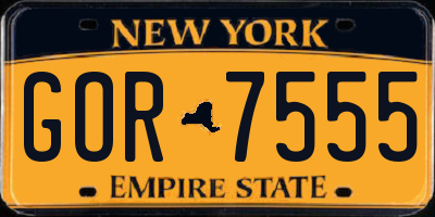 NY license plate GOR7555