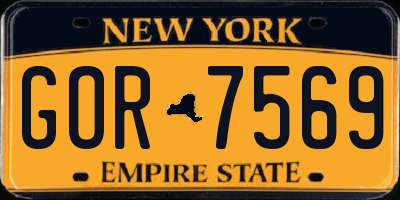 NY license plate GOR7569