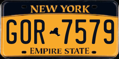 NY license plate GOR7579