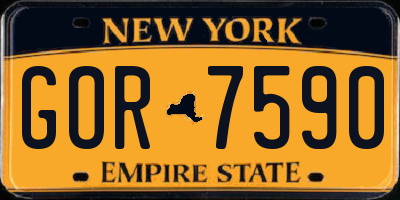 NY license plate GOR7590
