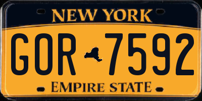 NY license plate GOR7592