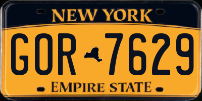 NY license plate GOR7629