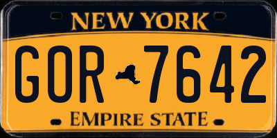 NY license plate GOR7642