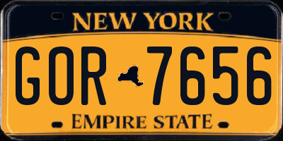 NY license plate GOR7656