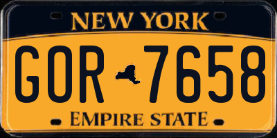 NY license plate GOR7658