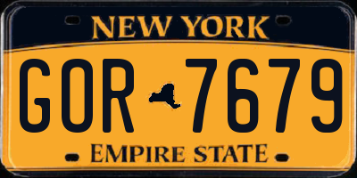 NY license plate GOR7679