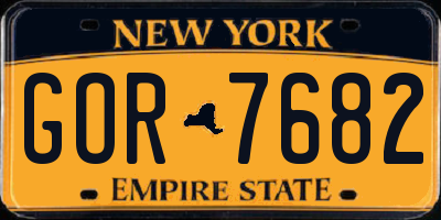 NY license plate GOR7682