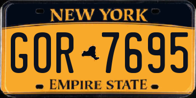 NY license plate GOR7695