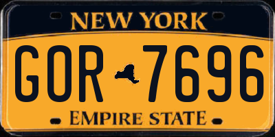 NY license plate GOR7696