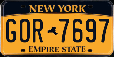 NY license plate GOR7697