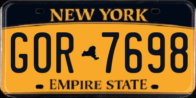 NY license plate GOR7698