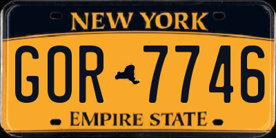NY license plate GOR7746