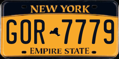 NY license plate GOR7779